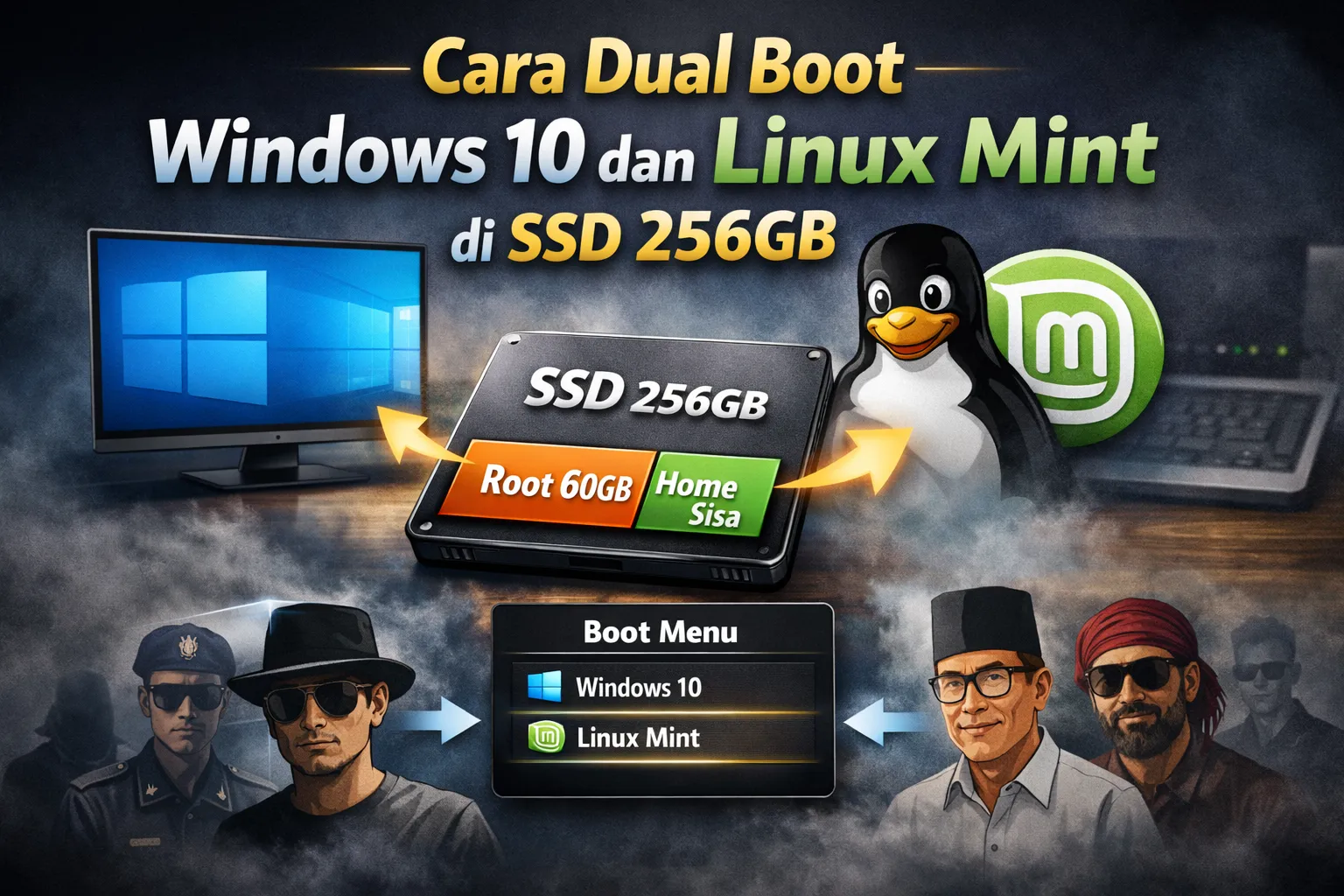 Cara Dual Boot Windows 10 dan Linux Mint di SSD 256GB